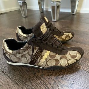 Coach: brown and tan running shoe, size 7.5